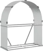 vidaXL Kaminholzunterstand Silbern 120x45x140 cm Verzinkter Stahl