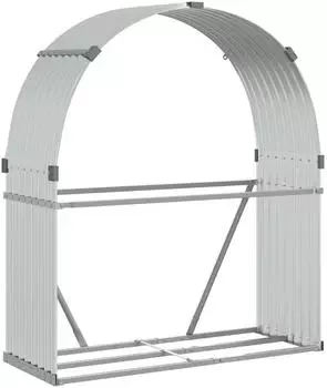 vidaXL Kaminholzunterstand Silbern 120x45x140cm Verzinkter Stahl