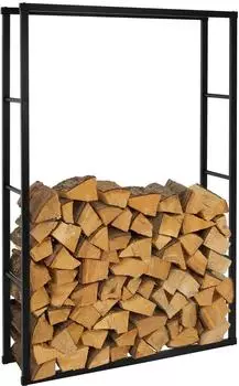 ML-Design Kaminholzregal 100x150x25cm Rechteckig Schwarz Metall Innen/Außen