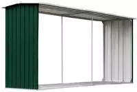 vidaXL Brennholzlager Verzinkter Stahl 330 x 92 x 153 cm Gr&uuml;n