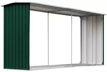 vidaXL Brennholzlager Verzinkter Stahl 330x92x153cm Gr&uuml;n