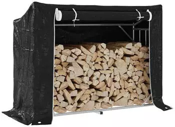 vidaXL Brennholzregal mit Regenschutz 151x60,5x110,5cm Stahl Verzinkt