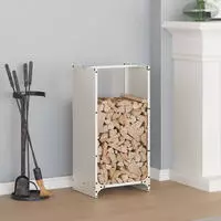 vidaXL Brennholzregal Wei&szlig; 40x30x80 cm Kaltgewalzter Stahl