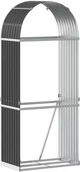 vidaXL Holzkorb Anthrazit 80x45x190cm Verzinkter Stahl