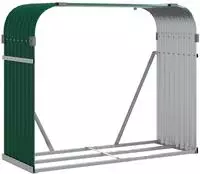 vidaXL Kaminholzunterstand Gr&uuml;n 120x45x100 cm Verzinkter Stahl