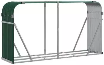 vidaXL Kaminholzunterstand Grün 180x45x100cm Verzinkter Stahl