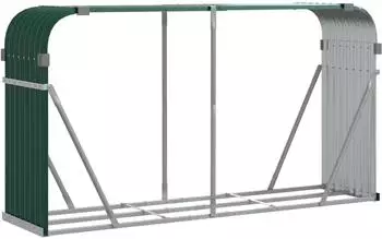 vidaXL Kaminholzunterstand Grün 234x45x100cm Verzinkter Stahl