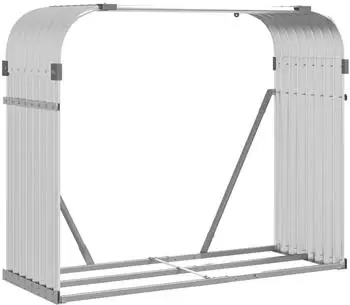 vidaXL Kaminholzunterstand Silbern 120x45x100cm Verzinkter Stahl