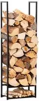 Westmann WM1010, Westmann Stahl Kaminholzregal Porthos | Schwarz | 40x20x120 cm