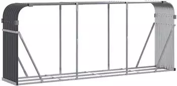 vidaXL Holzkorb Anthrazit 234x45x100cm Verzinkter Stahl