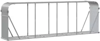 vidaXL Holzkorb Hellgrau 300x45x100cm Verzinkter Stahl