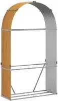 vidaXL Kaminholzunterstand Holzoptik 120x45x210 cm Verzinkter Stahl