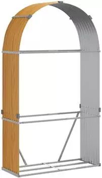 vidaXL Kaminholzunterstand Holzoptik 120x45x210cm Verzinkter Stahl
