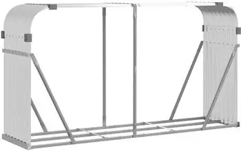 vidaXL Kaminholzunterstand Silbern 180x45x100cm Verzinkter Stahl