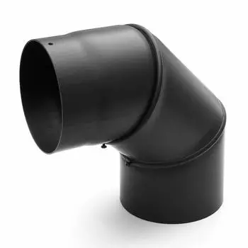 raik Rauchrohrbogen 130mm - 0°-90° schwarz (SH030-130-sw)