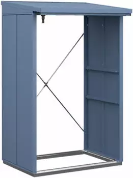 H&ouml;rmann Berry Kaminholzregal Modern Typ 1, 123x103cm, Taubenblau (RAL 5014) (1345203)