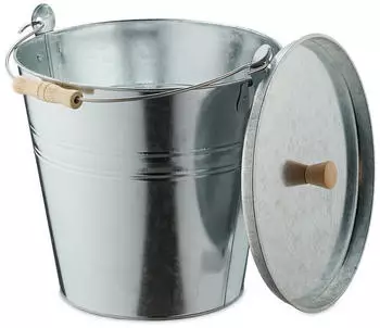 Relaxdays Ascheeimer mit Deckel 12,5L