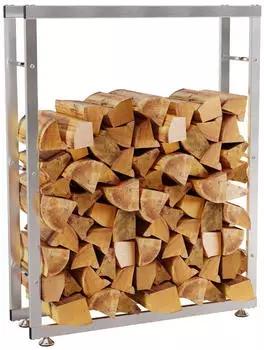 CLP Kaminholzst&auml;nder Keri V2 Edelstahl 25x80x125cm (320713)