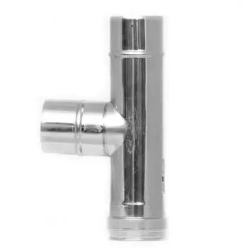 raik Pelletrohr 80mm - Kapselknie (T-Stück) INOX (2-21-1600-080)