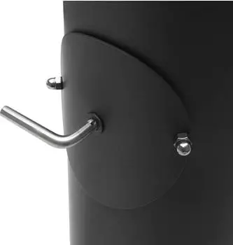 raik Rauchrohr 150mm - 1000mm mit Zugregulierung, Tür und Kondensatring schwarz (SH105-150-sw)