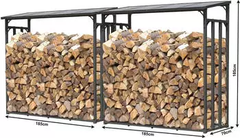 QUICK STAR Kaminholzregal 2 St&uuml;ck Metall XXL anthrazit