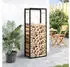 vidaXL Brennholzregal Mattschwarz 50x28x132 cm Stahl
