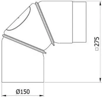 Muldenthaler Rauchrohr Bogen mit Tür drehbar 0° - 90° 150 mm schwarz