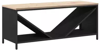 vidaXL Brennholzregal mit Holzplatte Schwarz