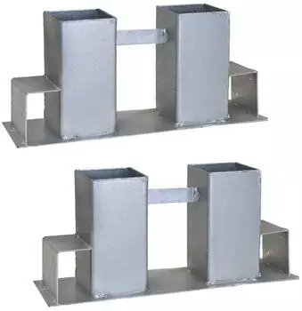 Baumarktplus Holzstapelhilfe 2er Set feuerverzinkter Stahl 34x10x15cm (40104)