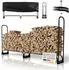 Juskys Kaminholzregal L Stahl mit Abdeckung 260x117x36cm 300kg