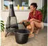 Relaxdays Kamin-Set mit Kaminholzkorb, Kaminholztasche & Kohleschaufel, faltbar
