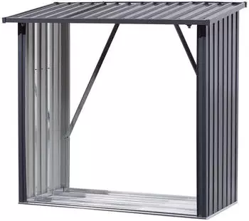 Floraworld Kaminholzregal L 163 cm x 89 cm x 154,5 cm anthrazit