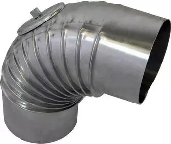 Bertrams Bogen aus Aluminium 90&deg; &Oslash; 110 mm mit Kontrollverschluss gerippt (14BG90-110KV)