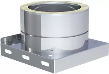 Jeremias Grundplatte mit Kondensatablauf unten und 1/2" Nippel - doppelwandig - 150 mm (205-DWETN05150)