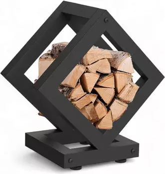 DanDiBo Kaminholzregal Innen Metall W&uuml;rfel Quadratisch Schwarz
