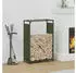 vidaXL Brennholzregal Olivgrün 60x28x90cm Kaltgewalzter Stahl