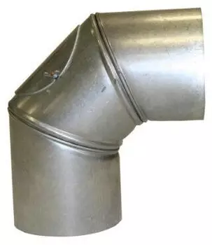 Kamino Flam Uni-Knie mit Tür 90° Ø130mm Aluminierter Stahl (331255)