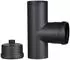 FireFix Pelletofenrohr Anschluss-T-Stück 90° mit Reinigungsdeckel, 100mm, Stahl, schwarz (R100/V)