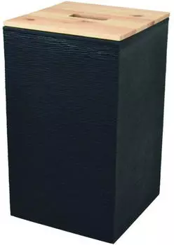 EDA Jura Montania Pellets-Aufbewahrungsbox 36L, 20kg, Kunststoff mit Holzdeckel, schwarz (010481 NO)