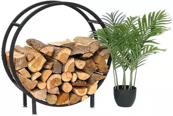 DanDiBo Kaminholzregal Innen Metall Schwarz Rund 60cm (96468)