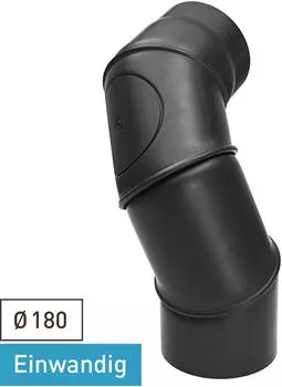 raik Multibogen Ofenrohr 0–90° 4-teilig DN180 Stahl schwarz (DN180)