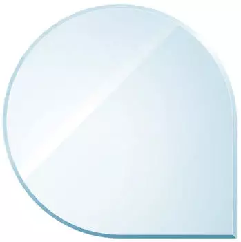raik Kamin Glasbodenplatte Tropfen ESG Sicherheitsglas transparent mit Facette 110x110cm