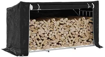 vidaXL Brennholzregal mit Regenschutz 200,5x80,5x110,5cm Verzinkter Stahl (4104946)