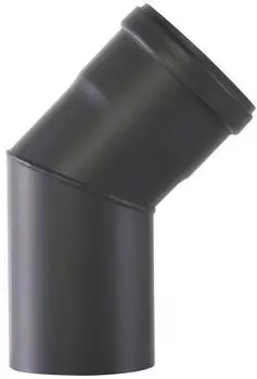 Kamino Flam Ofenrohr Bogenknie 45&deg; Senotherm&reg; Stahl schwarz &Oslash;80mm (122683)