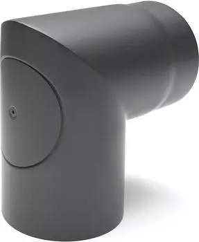 raik Rauchrohrbogen 150mm - 90° zweiteilig mit Reinigungsöffnung gussgrau (SH083-150-gg)