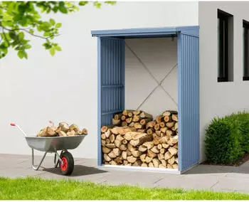 H&ouml;rmann EcoStar Kaminholzregal Trend Typ 1 Metall taubenblau