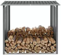 vidaXL Brennholzlager Verzinkter Stahl 172 x 91 x 154 cm Grau