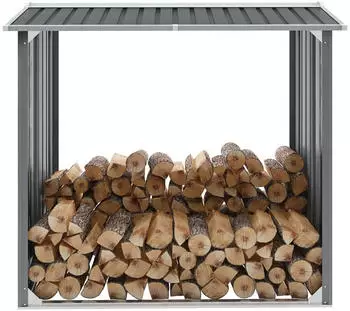 vidaXL Brennholzlager Verzinkter Stahl 172 x 91 x 154 cm Grau