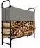 Garmio Kaminholzregal mit Abdeckung 130x30x117cm Metall schwarz (GAR-0100-6237)