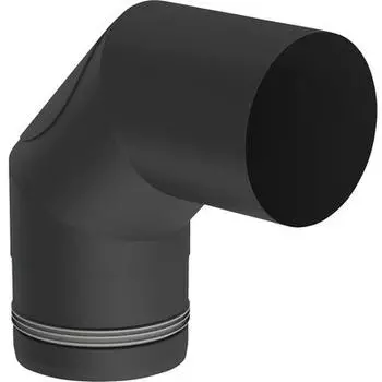 Jeremias Winkel 90° starr mit Revision schwarz Ø 100 mm (15-EWPV019100)